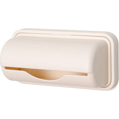 Support de sac poubelle mural, distributeur de déchets en plastique sans perceuse pour la cuisine domestique, abricot (1/5)