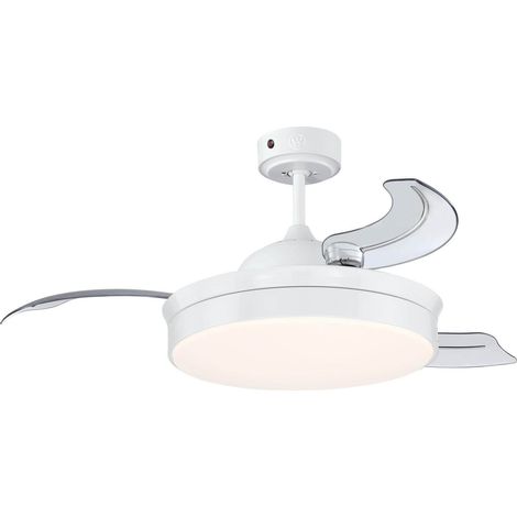 Retractable ceiling fan Tori with LED and remote