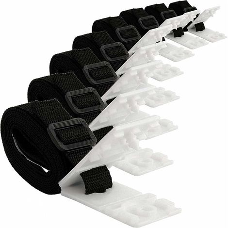 Befestigungsset für Solar-Poolabdeckung, Poolabdeckungsbefestigung, für Universal-Einbaupool inklusive 8 Nylonbändern und Klebelaschen, 8 Kordelplatten, 8 Schlaufen