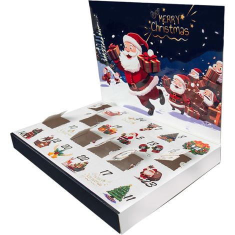 Calendrier De Lavent - 24 Portes - Design Pere Noel - Decoration Festive Pour Maison Bureau Ou Classe - Pour Enfants Et Familles - Lot De 1 (1/5)