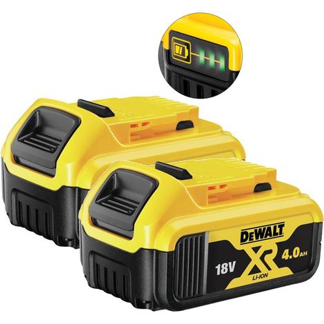 2 X DeWalt DCB182 18v 4.0Ah Li-Ion Battery XR Range Lithium Ion Genuine 4amp UK (1/2)