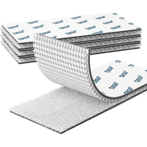 Scratch Autocollant Double Face, Hook & Loop Auto-Adhésif à Crochets Et Boucles, Ruban Adhésif Puissant Pour Décoration De Pièce, Maison, Bureau, Voiture (Blanc, 50mmX100mm 4Paires) (1/5)