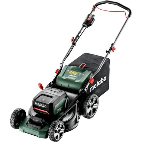 Metabo – Tondeuse à batterie 36V – 2 batteries 5.2Ah – Moteur Brushless – Largeur de coupe 46 cm – Autonomie 59 min – Sac collecteur 55 l - RM 36-18 (1/5)