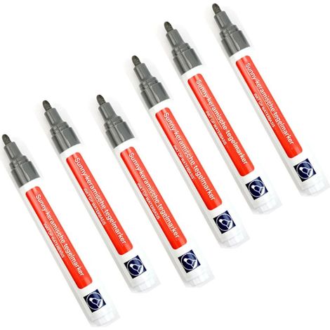 Voegpen - Tegelvoegpen - Gris - Base Eau - Séchage Rapide - Pour Joints Murs Sol Cuisine Salle De Bain - 6 Pièces (1/5)