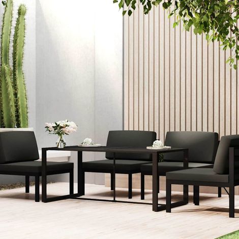 vidaXL Mesa de comedor de jardín aluminio gris antracita 120x60x66cm (1/5)