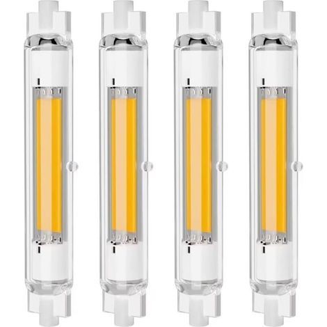 Lot de 4 Ampoules LED R7S 118mm 30W Dimmables, Blanc Chaud 3000K, Sans Scintillement (1/5)