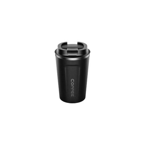 Tasse à café à emporter en acier inoxydable de qualité supérieure - Thermos - Tasse à thé - 380 ml - Noir (1/5)