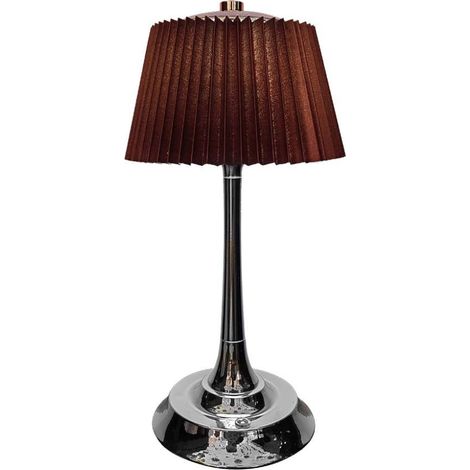 Lámpara de mesa LED V-TAC de 1,5 W, recargable, USB-C, táctil, CCT, 3 en 1, color marrón