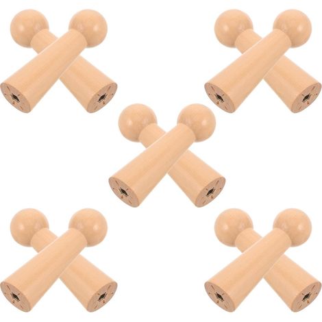 10 crochets muraux bois, 27x88 mm, pour serviettes, à visser (1/5)