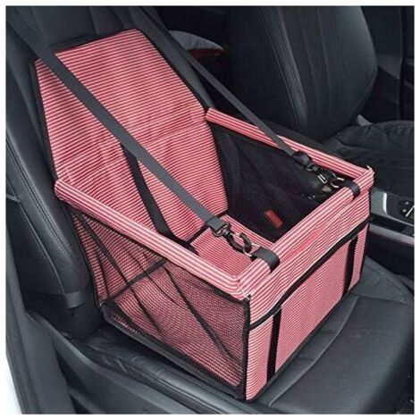 BUNTHAUS Siège d'auto de Voiture pour Les Chiens ou Chats, Panier Sac Transport Chien Voiture Housse de Rehausseur en Tissu Oxford étanche avec Ceinture de Sécurité de Voyage pour Chinots (Noir+Blanc) (1/3)