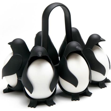 Eierkocher - Pinguinförmiger Halter für Eierkocher - Fassungsvermögen für 6 Eier zum einfachen Kochen und Aufbewahren. (1/5)