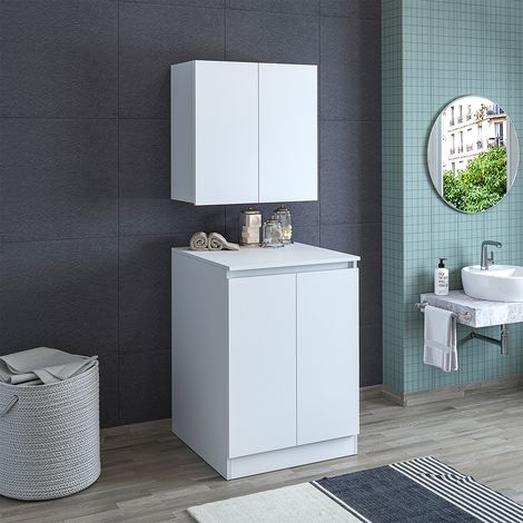 Roomart ATLANTIC-V Waschmaschinen-Überbauschrank, Weiß