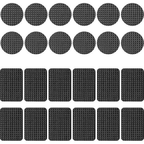24 Stück rutschfeste Gummipads, selbstklebende Gummifüße, Möbelgleiter für Holzböden, Tischbeine, Stuhlbeine, Bettbeine (Schwarz) (1/5)