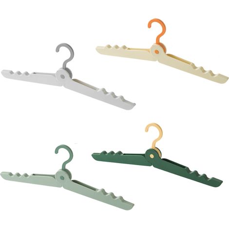 PCS Foldable Travel Hangers ,Portable Lightweight and Durable Collapsible Hanger with Clips for Clothes and Socks (1/5)