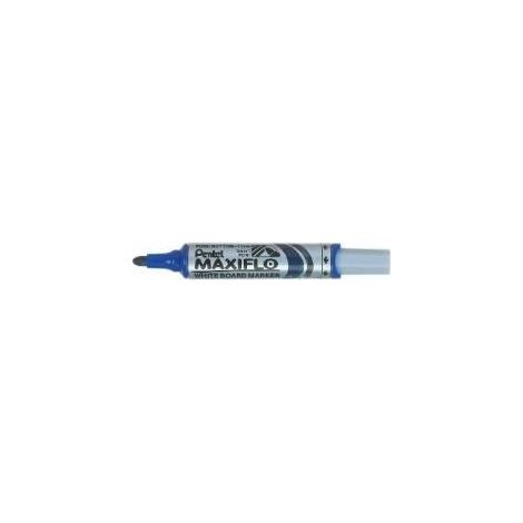Pentel Maxiflo Marqueur effaçable à sec tableau blanc Pointe ogive large Encre liquide base alcool Bleue Lot de 12 (1/2)