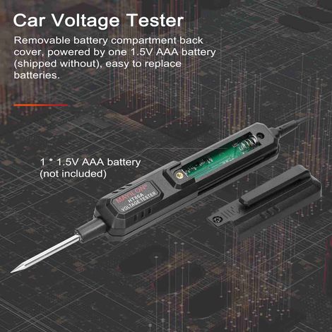 Testeur de tension de voiture, affichage numérique LCD, détecteur de Circuit d'entretien Automobile avec rétro-éclairage vert. (1/5)