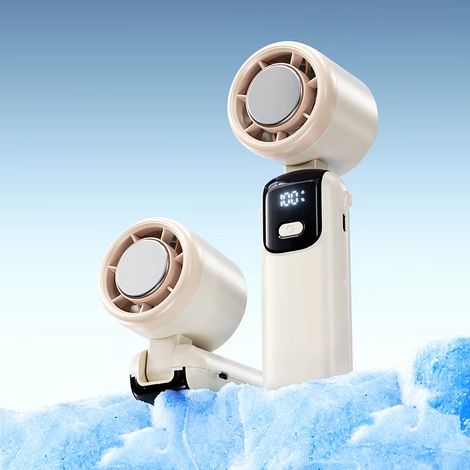 Hand- und Nackenventilator mit Halbleiter-Kühlung, Turbo Hochgeschwindigkeit, USB wiederaufladbar, kompakt für Zuhause, Büro und Outdoor (1/5)
