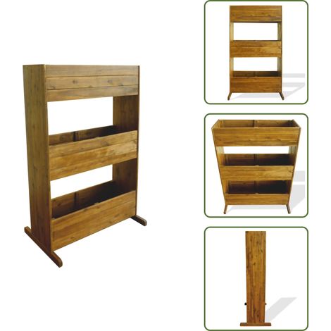 Garten-Hochbeet 3 Ebenen Akazie Massivholz - Gartengefäß - Holzblumentopf - Hochbeet - Akzient - Dekoration (1/5)