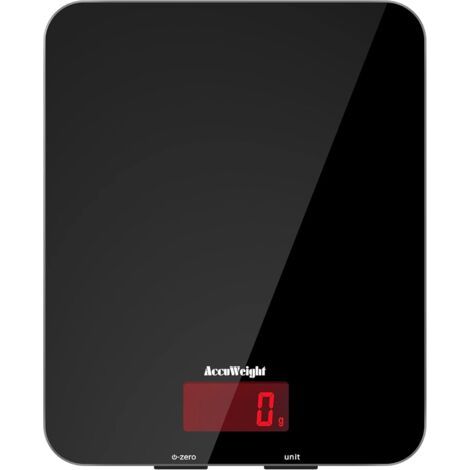 201 Balance de Cuisine Électronique Balance Multifonctionnelle Numérique avec Écran LCD Rétro Éclairé Balances Postales avec Plateforme en Verre Trempé, Arrêt Automatique, Fonction de Tare (1/5)