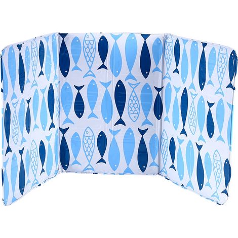 Pare-éclaboussures pour cuisinière - Protection anti-projections d'huile de cuisson - Motif floral et poissons (1/5)