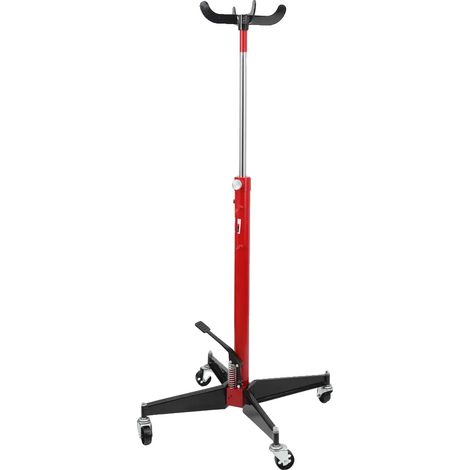 Gato de transmisión, capacidad máxima 500 kg, altura regulable 113 - 186 cm, material acero para herramientas, mecanismo de elevación hidráulico, dimensiones 60 x 60 x 113 cm (1/5)