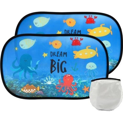 (Couleur:Vert écume de mer)Lot de 2 pare-soleil pour fenêtre de voiture de bébé, pare-soleil de fenêtre de voiture pour enfants, protection solaire