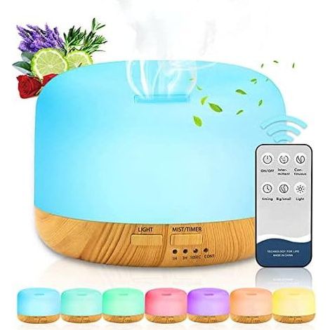 Essential Oil Diffuser, 450ML Home Fragrance Diffuser Air Humidifier Bedroom Aroma Diffuser Aromatherapy Diffuser 7 Colors Essential Oil Diffuser Valentine's Day Gift (1/5)