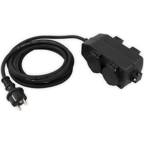 MCPOWER Steckdosenblock, 4-fach, IP44, Außenbereich, 3 m Zuleitung (1/3)