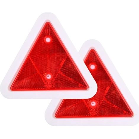 CSPARKV 2 Pièces Réflecteurs Triangulaires, Triangle de Signalisation Rouge, Réflecteur D'avertissement de Sécurité pour Remorques, Camions, Voitures, Construction de Routes, Véhicules d'avertissement (1/5)