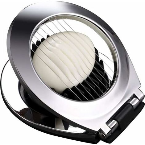 [MAI UTILIZZATO]Affettatrice per uova in acciaio inox con lama in metallo resistente 2 in 1 (1/4)