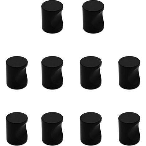Lot de 10 boutons de meuble en alliage d'aluminium, 20 x 20 x 25 mm, noir, pour tiroir, Ferrures de porte , facile à installer (1/5)