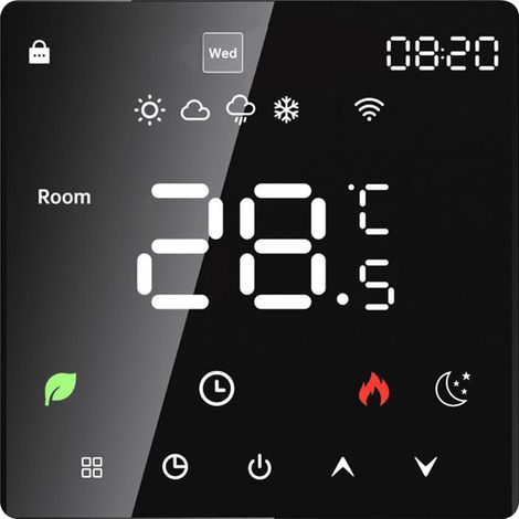 Intelligenter Thermostat mit LCD-Bildschirm und wöchentlicher Programmierfunktion für elektrische Warmwasserbereiter