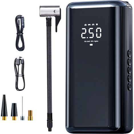 Gonfleur De Pneus Sans Fil 4500mAh Compresseur D'Air Portable 120W Avec Manomètre Digital Pour Voiture Vélo Moto (1/5)