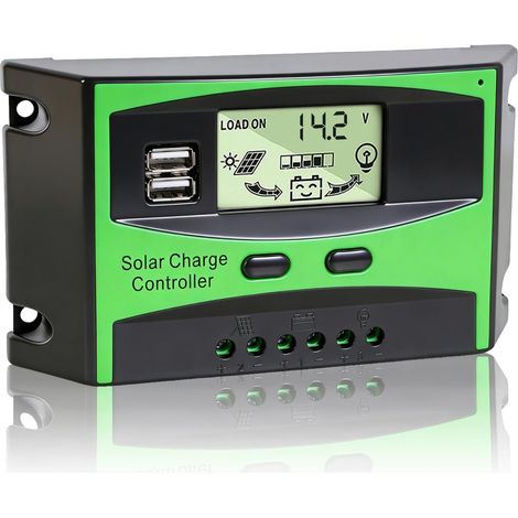 60A MPPT Contrôleur de chargeur solaire 12V/24V haute efficacité PV contrôleur avec sortie USB (1/5)