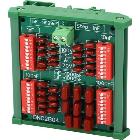 1 nF Stufen-4-stelliger programmierbarer Dekadenkondensator, Polypropylen-Folienkondensator, DC 100 V, AC 70 V, DNC2B04 mit Schienen (1/5)