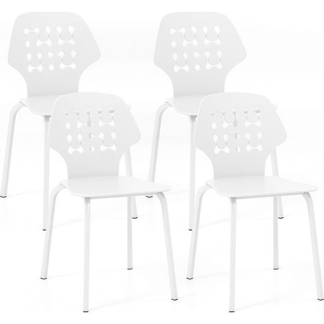 Set of 4 Dining Chair Metal Kitchen Bar Chair Stool Armless Accent Side Chair (1/5)