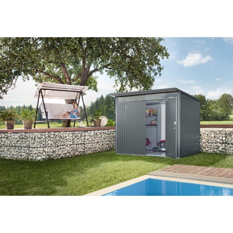CASETA METALICA BIOHORT JARDIN AVANTGARDE ECO A1 COLOR GRIS CUARZO (1/5)