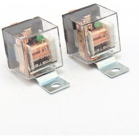 Relais à double contact transparent 80A 12V/24V, relais automobile inverseur normalement ouvert 60A, relais inverseur normalement ouvert à double contact transparent 80A-24V 5 broches. (1/4)