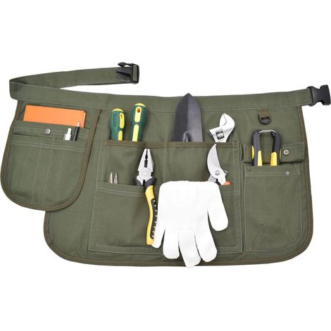 Tablier d'outil Tablier en toile court Poche multi-usage Stockage Ceinture Boucle Réglable Jardin (1/5)