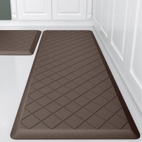 Kitchen floor mat, oil-proof and waterproof, suitable for bathroom showers, toilets, and bathtubs - Brown - 441201.2CM