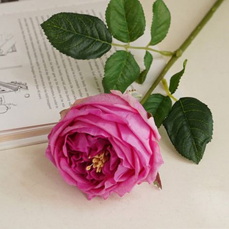 Rose Artificielle - Fleur Synthétique en Tissu - Décoration Intérieure Mariage Fête - 9 x 45 cm - 1 Pièce