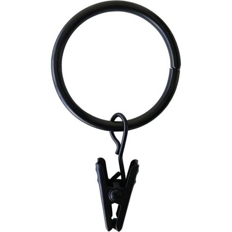 Lot de 50 clips de rideau en anneau en métal robuste pour rideau décoratif en anneau de rideau résistant à la rouille vintage compatible jusqu'à 6,1 cm tringle à rideau noir (1/3)