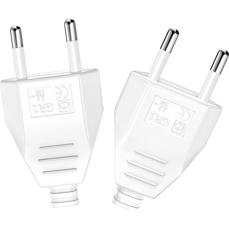 2 Pièces Fiche Européenne Plate, Prise Electrique Male 250V 16A, Fiche Euro Schuko Fiche D'alimentation Domestique Décorative à Encastrer ou à Remplacer (1/5)