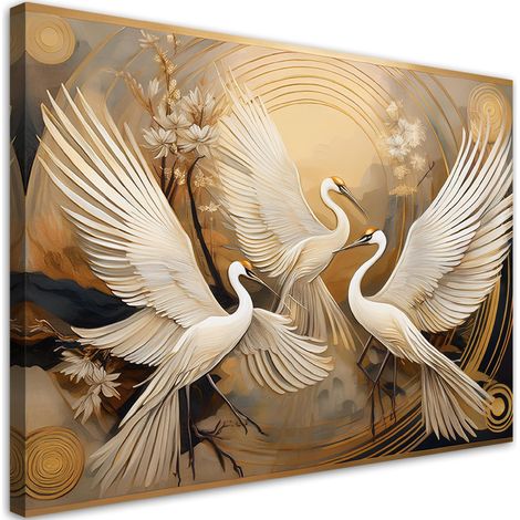 Quadro su tela, Uccelli Animali Astrazione - 60x40 (1/5)