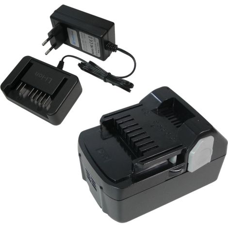 Trade-Shop Li-Ion Akku 18V 4000mAh + Ladegerät Netzteil für Hitachi RB18DSL UB18DAL UB18DDL UB18DEL UB18DGL UB18DSL UC18YRSL UF18DSL / Angebot im Set (1/4)