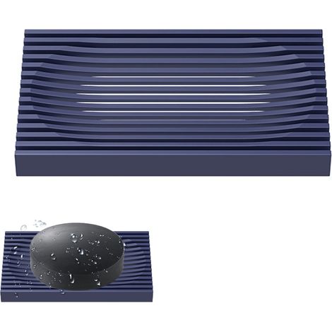 1 Porte-savons TPR, rainures drainage, antidérapant, flexible, pour douche cuisine (1/5)