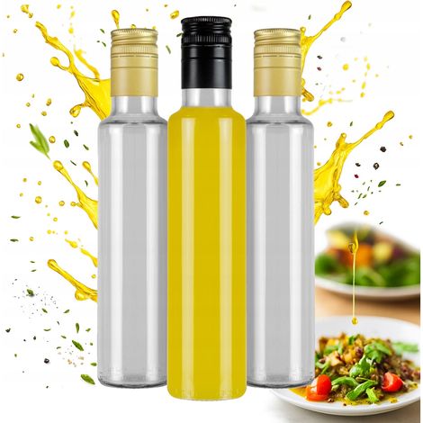 10 bottiglie di vetro DORICA da 250 ml, bottiglia di vetro trasparente per olio e aceto