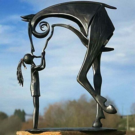 Statue de cheval en métal Sculpture Art Maison moderne Ornements de bureau Figure Craft(B) (1/2)