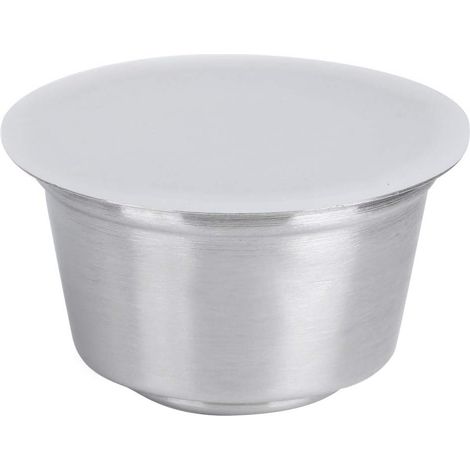 Tasse de Capsule de café Rechargeable, Tasse de Capsule de café Rechargeable réutilisable d'acier Inoxydable adaptée pour la cafetière de Dolce Gusto(Blanc) (1/5)