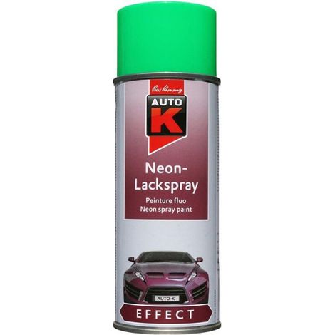Bombe de peinture - Métal, tôle et plastique - Vert fluo - 400ml - Auto-K
